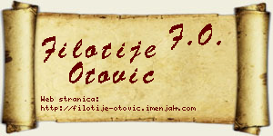 Filotije Otović vizit kartica